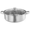 New 304 stainless steel clear soup pot Double-flavor hot pot induction cooker pot Erwei hot pot pot large capacity household pot