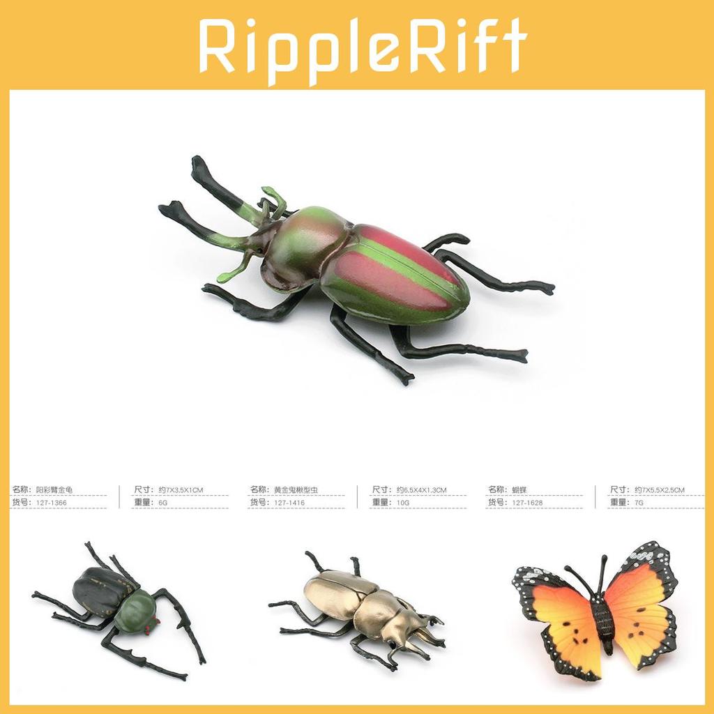 Assorted Realistic Insect Figurines Collection Featuring Butterflies Ants Beetles Spiders And Cockroaches Made From Durable Pvc