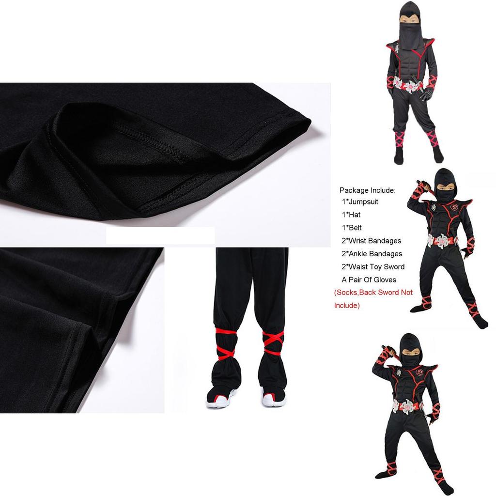 Atemberaubendes Ninjago Cosplay Kostüm für Kinder Jungen Assassine Karnevalsparty Spaß