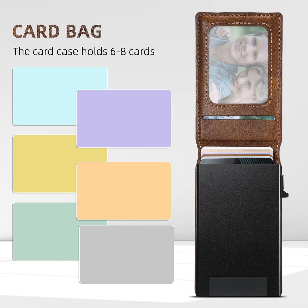 SUTENI H19 For iPhone 15 Pro Magnetic Case Waxy Texture Card Slots Leather Back Phone Cover
