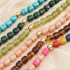 Fashion Colorful Acrylic Big Beads Heart Pendant Necklace for Women, Creative Clavicle Chain Necklace, Statement Trendy Jewelry
