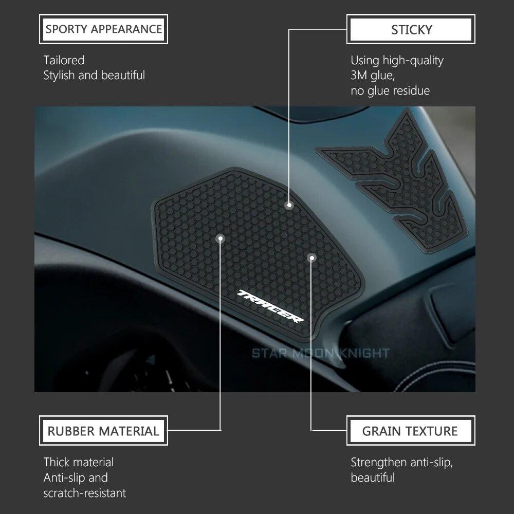 Motorcycle Non-slip Side Fuel Tank Stickers Waterproof Pad Rubber Sticker For YAMAHA TRACER700 Tracer 700 Tracer 7 GT