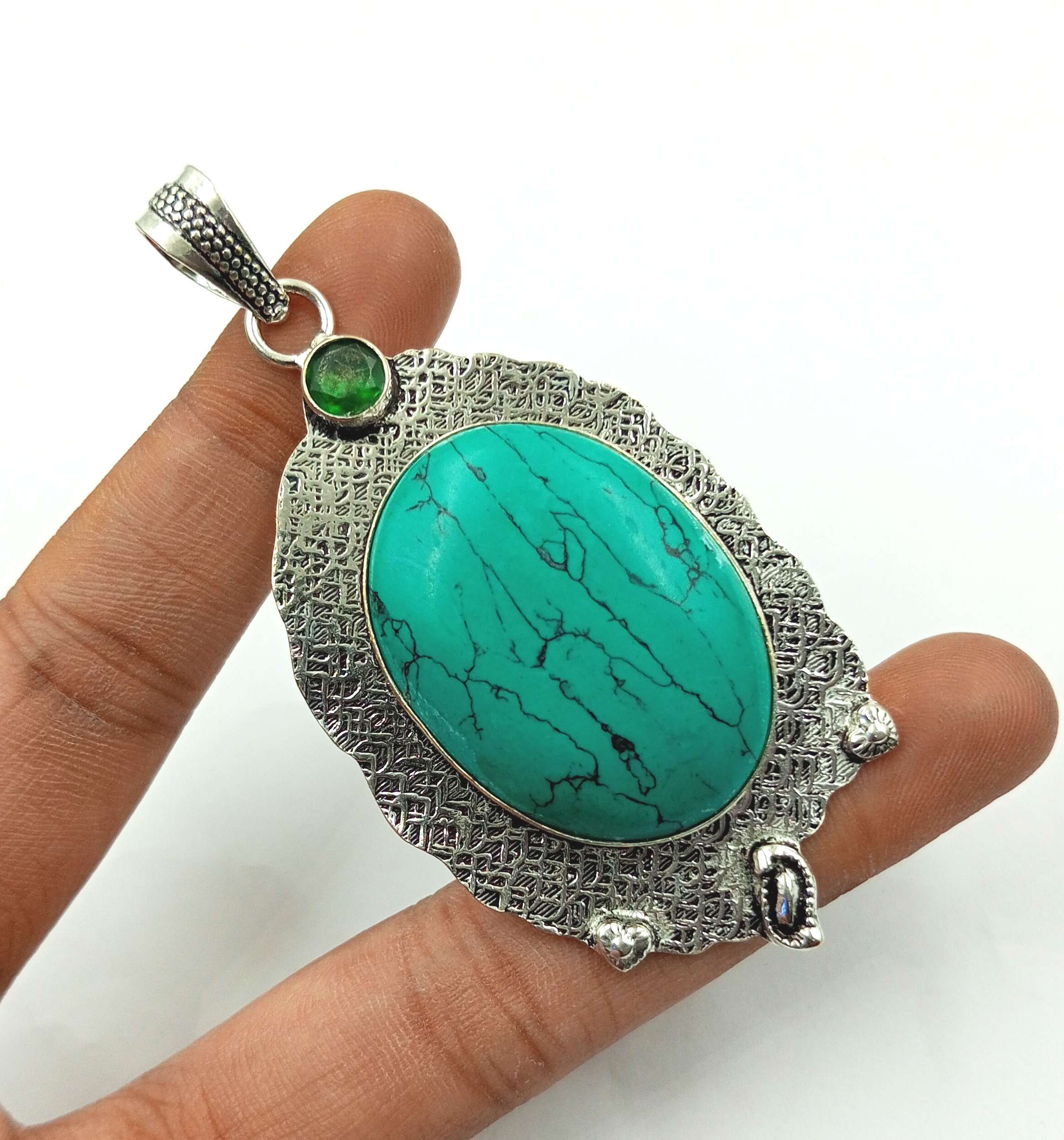 

Подвеска для женщин с бирюзовым камнем 925 пробы с серебряным покрытием UUOL-P80