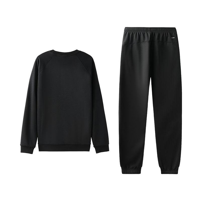 Li Ning Fashion Hoodless Pullover Round Neck Fleece Warm Long Sleeve Top Comfortable Long Pants Sweatshirt Set Men sets AWDVH05-1+AKLVC99-1