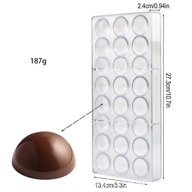 3D Polycarbonate Chocolate Molds Sphere Diamond Chocolate Bombs Bonbons Candy Bar Professional Confectionery Baking Pastry Tools