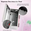 Stainless Steel Straw Dispenser Holder with Metal Lid Reusable Straw Dispenser for Restaurant Home Bar To Storage Unwrapped Straws (Silver)