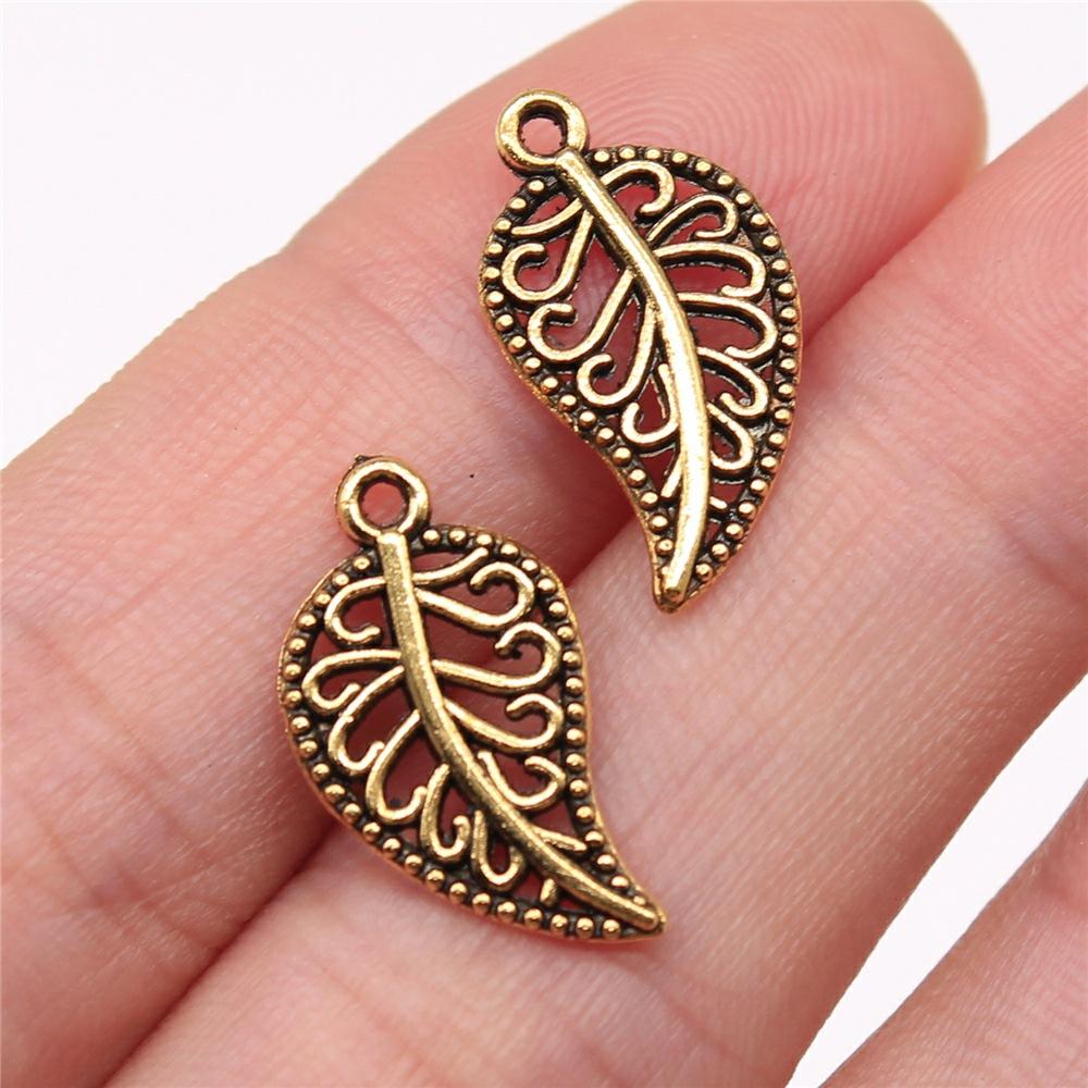 20pcs Plant Tree Leaf Charms DIY Retro Jewelry Bracelet Necklace Charms Pendant For Jewelry Making