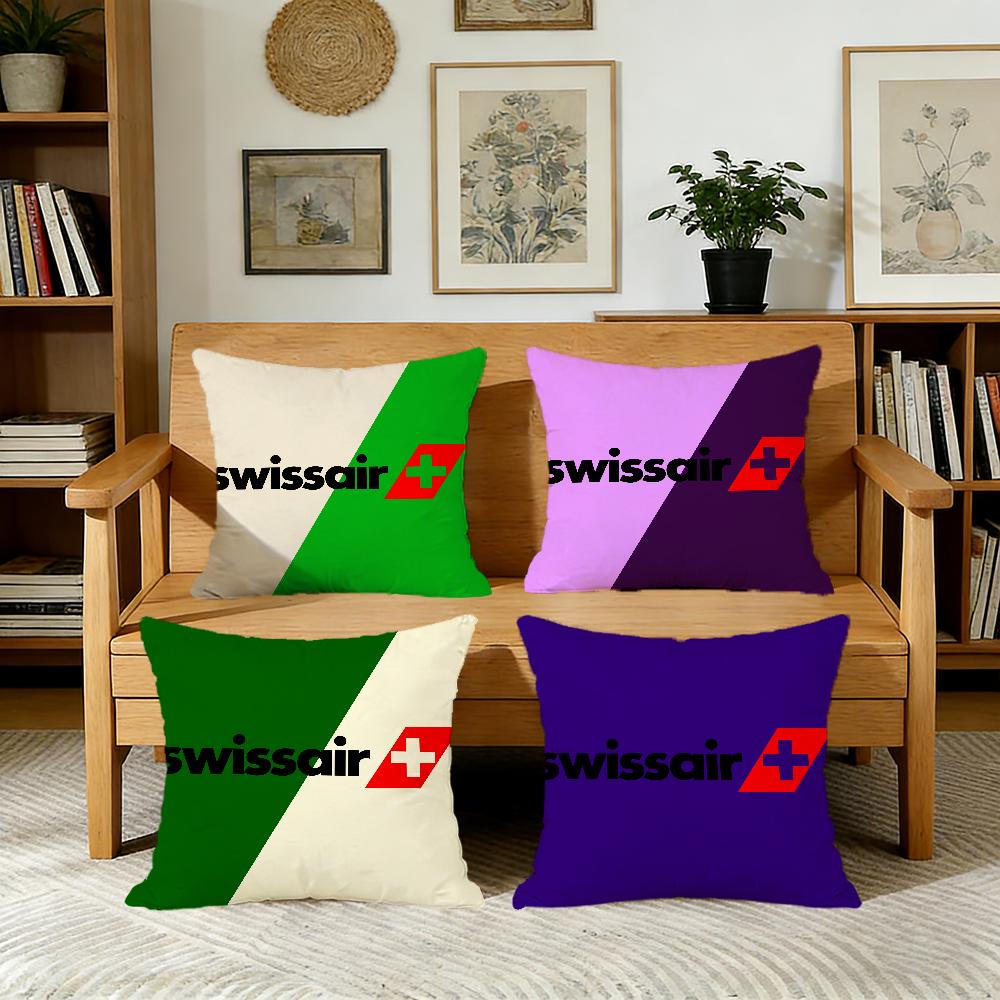 Sswissairr Logo Cushion Cover For Pillow Printing Sofa Decoration Home Car Room Coffee Shop Office Nordic Simplicity