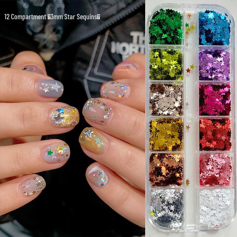 Star Sequin Nail Art Decorations - Christmas & Celebrity Style