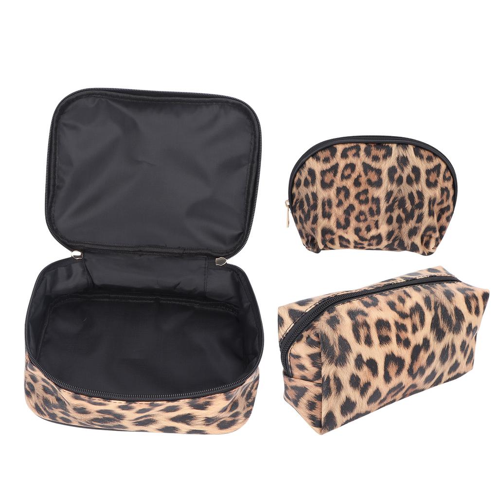 3 szt. Kosmetyczka do przechowywania makijażu PU Skóra Wodoodporna Zapinana na zamek Błyskawiczny Zestaw Saszetek Podróżnych na Produkty Toaletowe