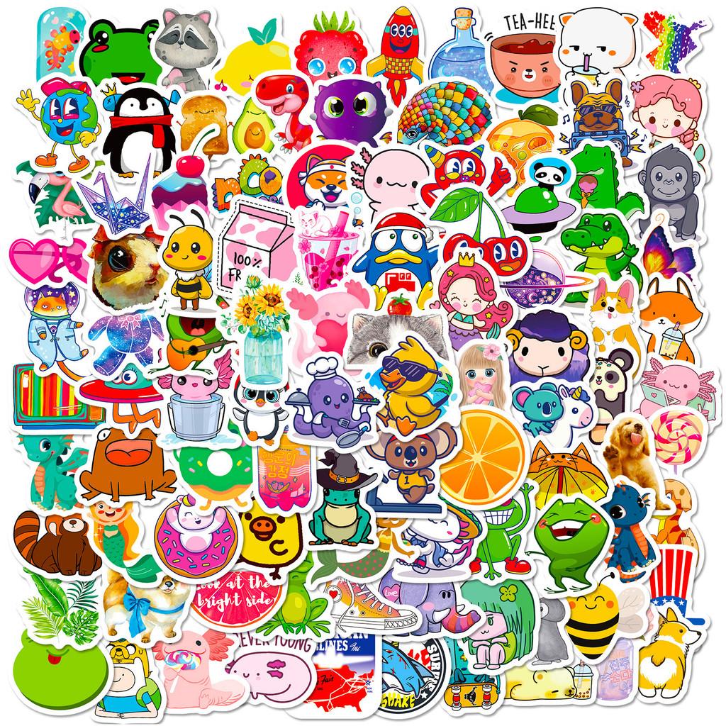 100PCS Cartoon Cute Little Fresh Mixed Animal Graffiti Stickers for Bicycle Pencil Case Decals BulingBulingStickers Store