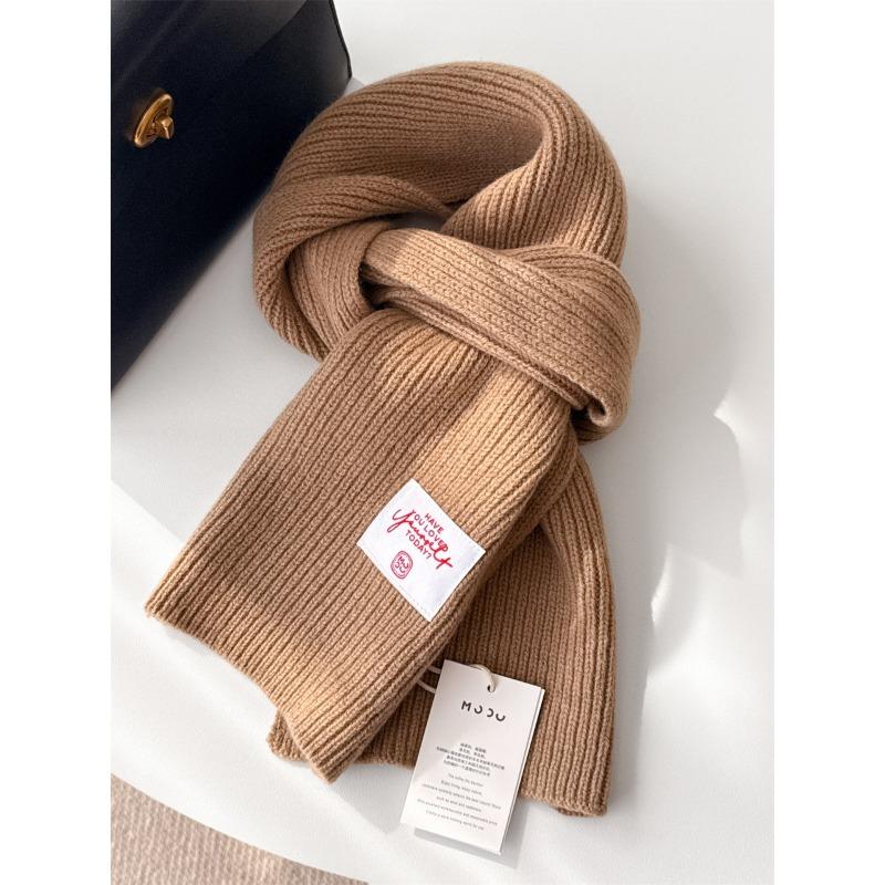 Australian Pure Wool Scarf Women's Autumn and Winter Atmosphere Versatile Warm Knitted Scarf