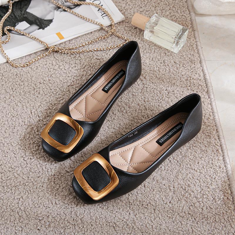 Single Shoe Girl 2025 New Spring Fairy Style French Soft-soled Flat-soled Autumn Shoes Light Mouth Versatile Soft Leather Doudou Shoes