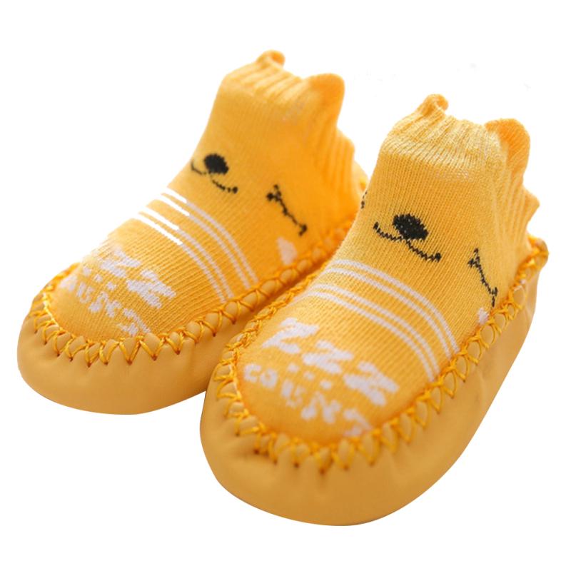Baby Shoe Socks Infant Anti Slip Cartoon Prewalker Socks with Rubber Soles
