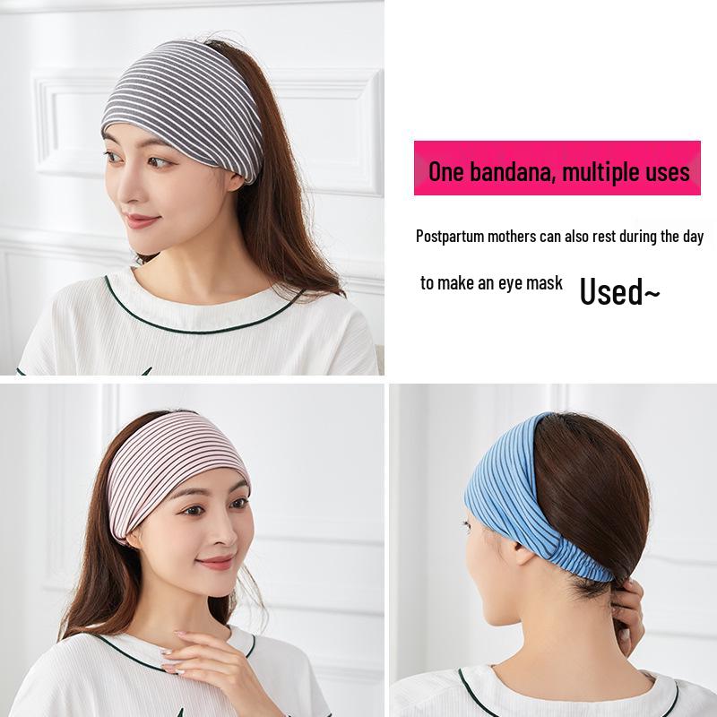 2025 Four Seasons Striped Breathable Maternity Headscarf