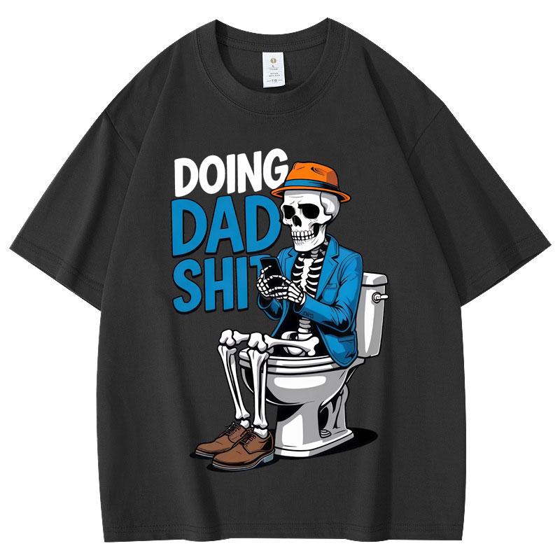 

Делающий Папа Смешной Скелет Туалет Футболка Уличная Мода Тренд Футболки с Коротким Рукавом Мужские Женские Повседневные Свободные Хлопковые Футболки 3XL