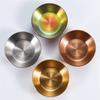 4 Pieces Stainless Steel Sauce Sushi Dishes Spice Vinegar Plates Dipping Bowls Household Tableware Dessert for Dining Hall