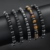 New Handmade Man Stone Bracelet With Birthstone 6mm Tiger Eyes Lava Hematite Healing Braslet Boyfriend Wrist Accessories Joias