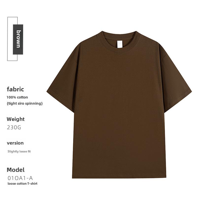 230g Combed Cotton Drop Shoulder Loose Fit Cultural T-Shirt with Embroidered Round Neck and Custom Printed Logo