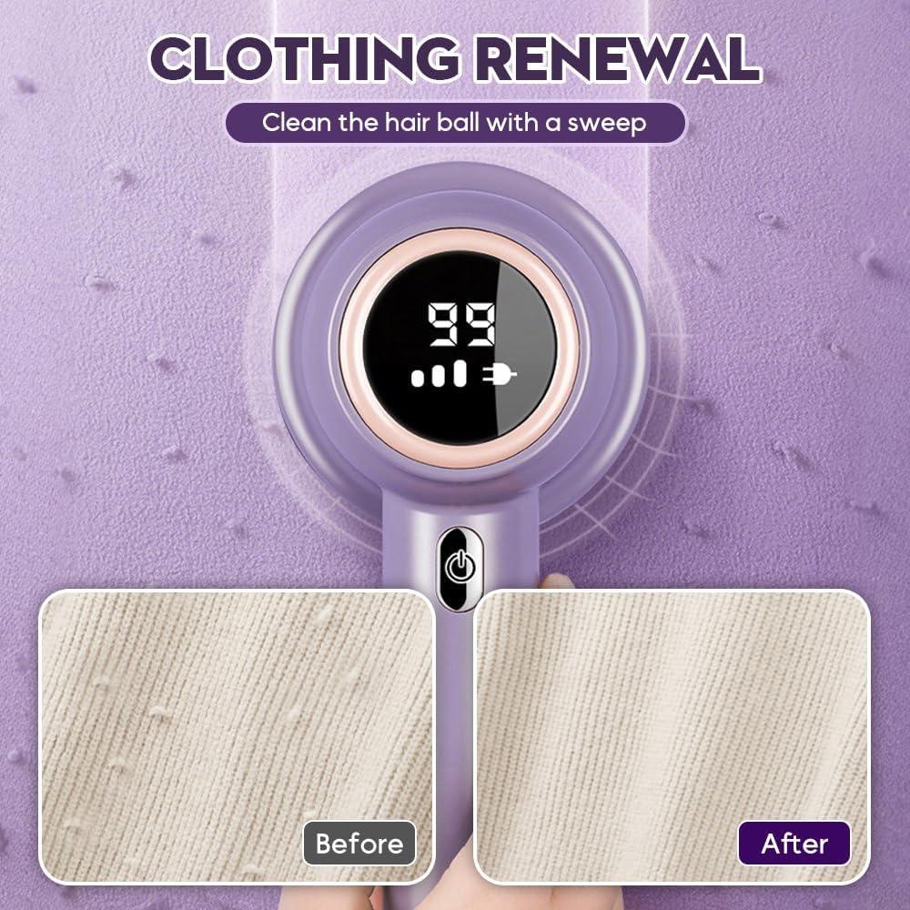 Rechargeable fabric hair remover, 2025 new electric lint remover, 3-mode clothing hair remover, 6 blades, 3-speed lint remover