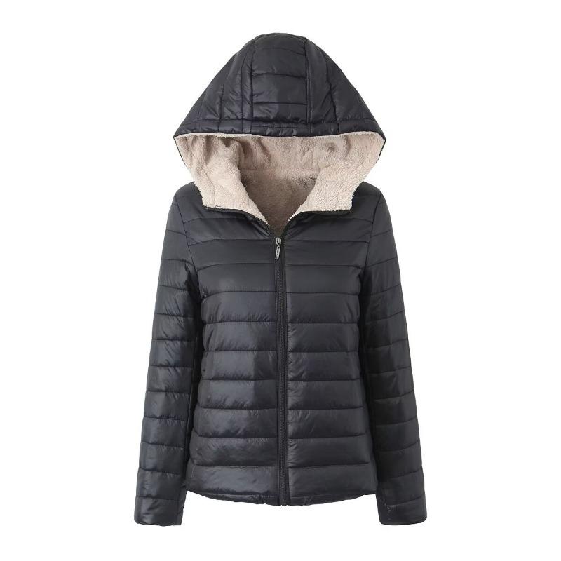 Wind New Casual Women's Coat Cotton-padded Women's Short Velvet Loose Hooded Cotton Jacket