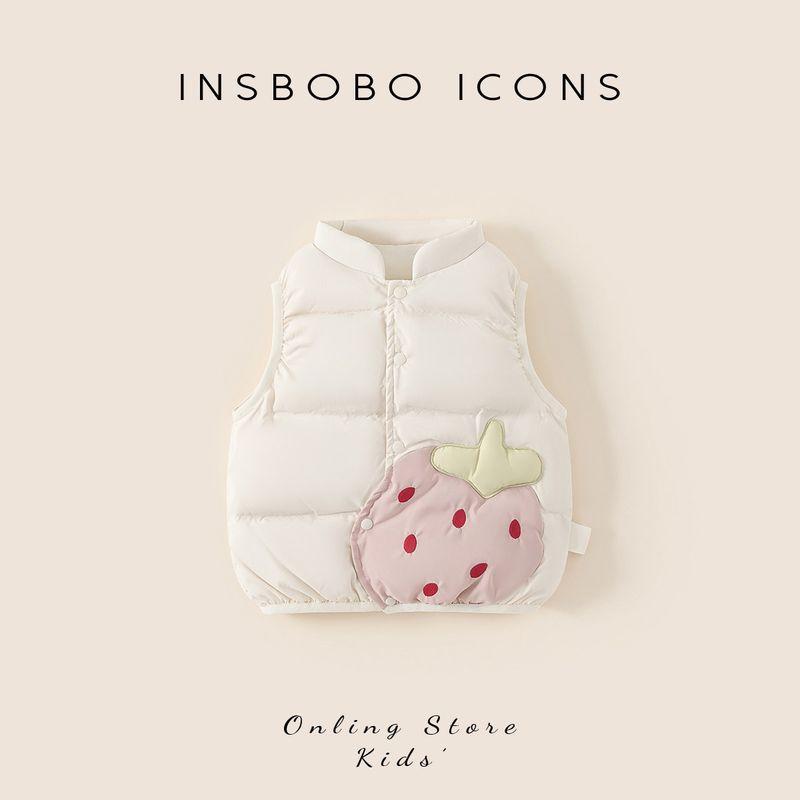 Insbobo Baby Girl down Jacket Winter Infant down Liner 2025 Autumn and Winter New Style Girls  down Vest Beige 90