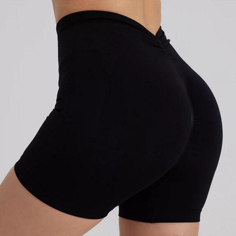 

Yoga Fashion Peach Three Points High Waist Package Hip Fitness Pants Black M