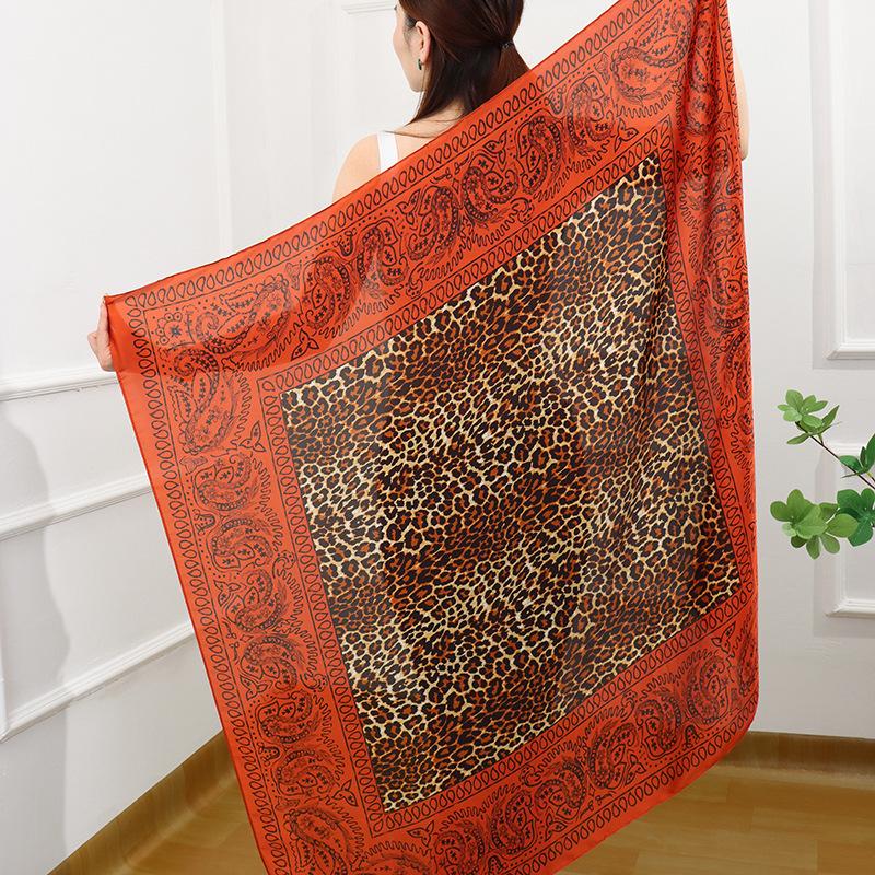New Summer Large 110Cm Square Scarves Women Fashion Silk Scarf Foulard 45Inch Office Ladies Shawl Bandanna Muslim Hijab