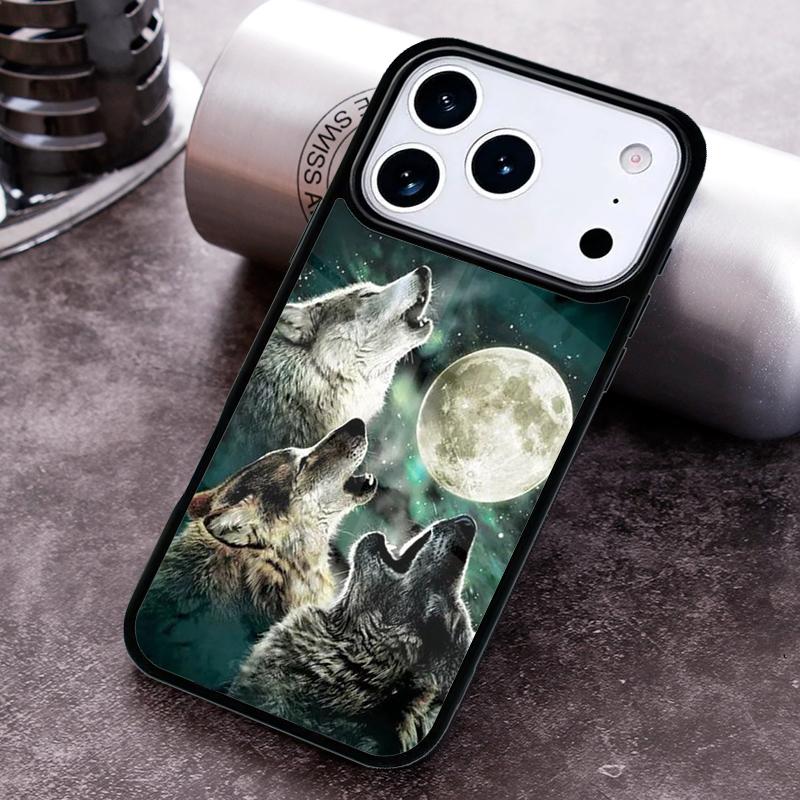 Wolf Moon Howl Phone Case For iPhone 17,16e,15,14,13,12,11,Mini,Pro,MAX soft Silicone Cover