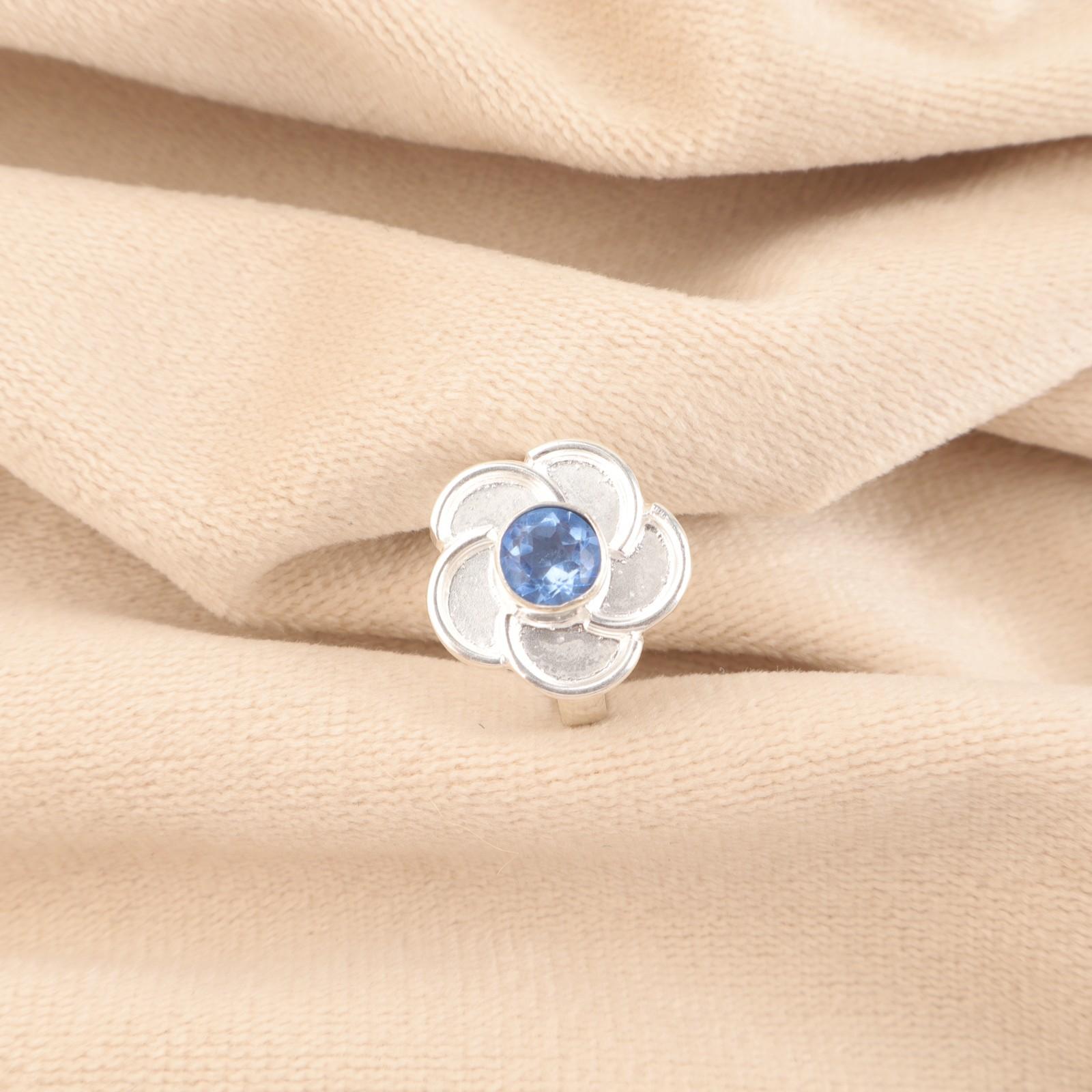 

Круглый Танзанит Драгоценный камень 925 Стерлинговое Серебро Бохо Новое Заявление Обручальное Кольцо RR-51-4 15