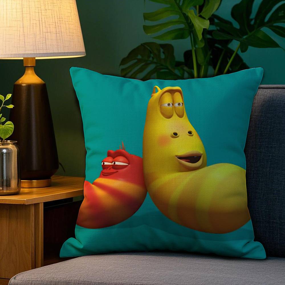 Funny L-Larva Cartoon Pillow Case Plush Fabric Soft Double Sided Print Sofa Cushion Cover Throw Pillow Covers
