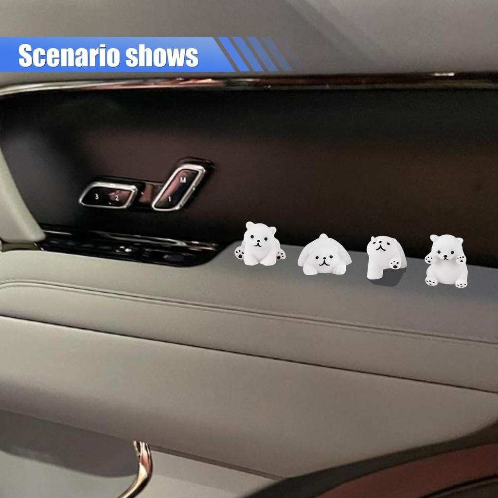 Polar Bear Car Rearview Mirror Accessories, Dashboard Car Ornament, Cute Funny Animal Decoration Presents, Auto Rearview Mirror Interior Accessories