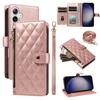 For Samsung Galaxy S24+/Galaxy S25+ Wallet Case with Straps,Rhombus Leather Stand Phone Cover