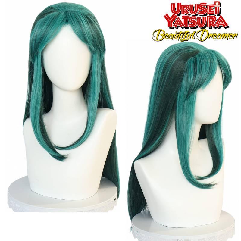 Lum Lamu Long Green Cartoon Cosplay Wig For Any Face Shape