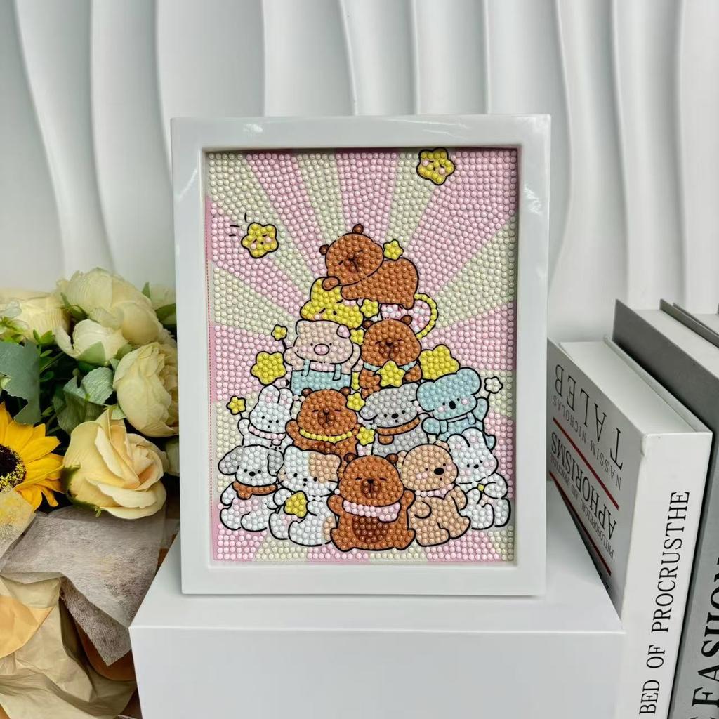 Children'S Diamond Painting Framed Handmade Diy Material Bag Sanrio Diamond Paste Painting Concentration Toy