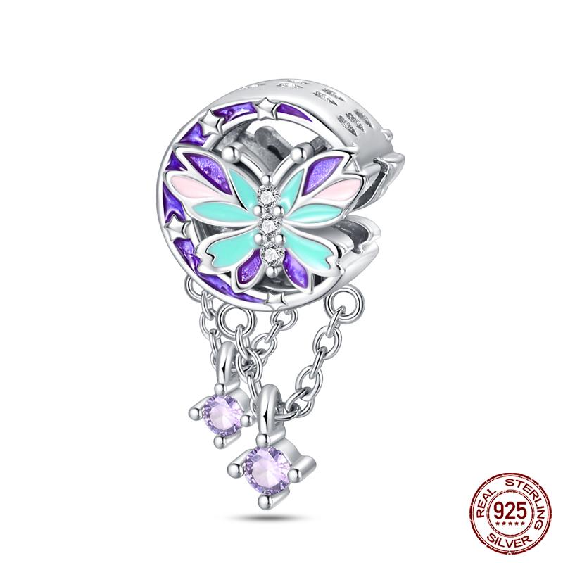 100% Real Copper Feather Dreamcatcher Tassel Charms Beads Fit Original Qikaola Bracelet Bangle Fashion Diy Jewelry