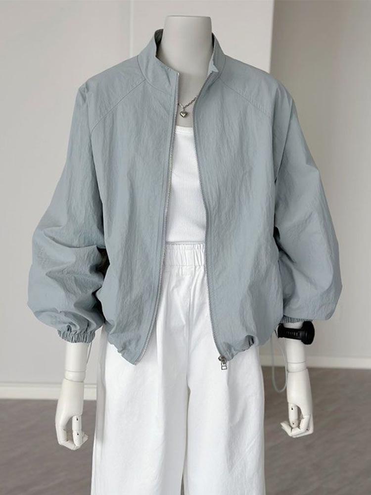 Women's Fashion Stand-Up Collar Lightweight Sunscreen Jacket - Casual Summer Windbreaker