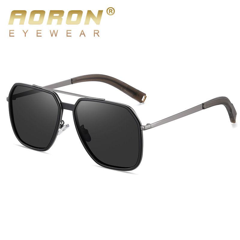AORON Metal Frame Polarized Sunglasses for Men Women Fashion Driving Cycling Outdoor UV400 Anti Glare Glasses