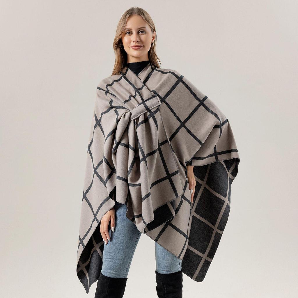New Yunnan Ethnic Style Double-Sided Shawl: Versatile Warm Cloak Scarf for Women