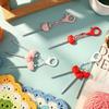 3Pcs/Set Keychain Keyring Crochet Keychain Red Heart Handle Knitting Needles Set  DIY Craft