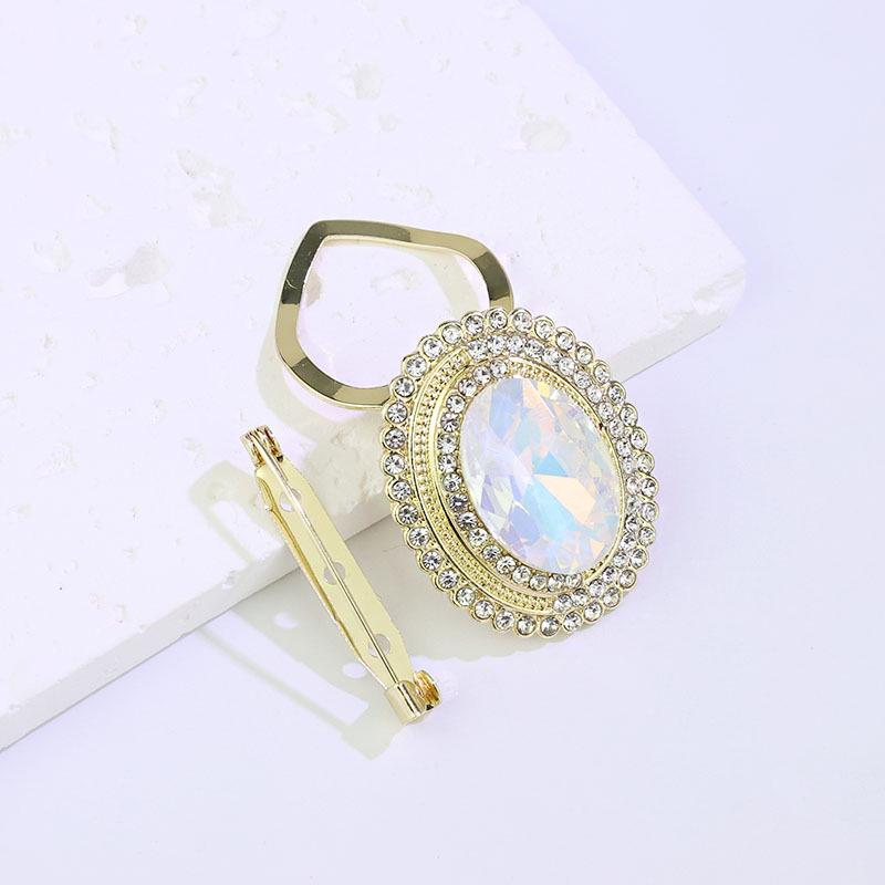 Bunter ovaler Faux-Kristall Schalclip & Korsage für Abendkleid für Damen