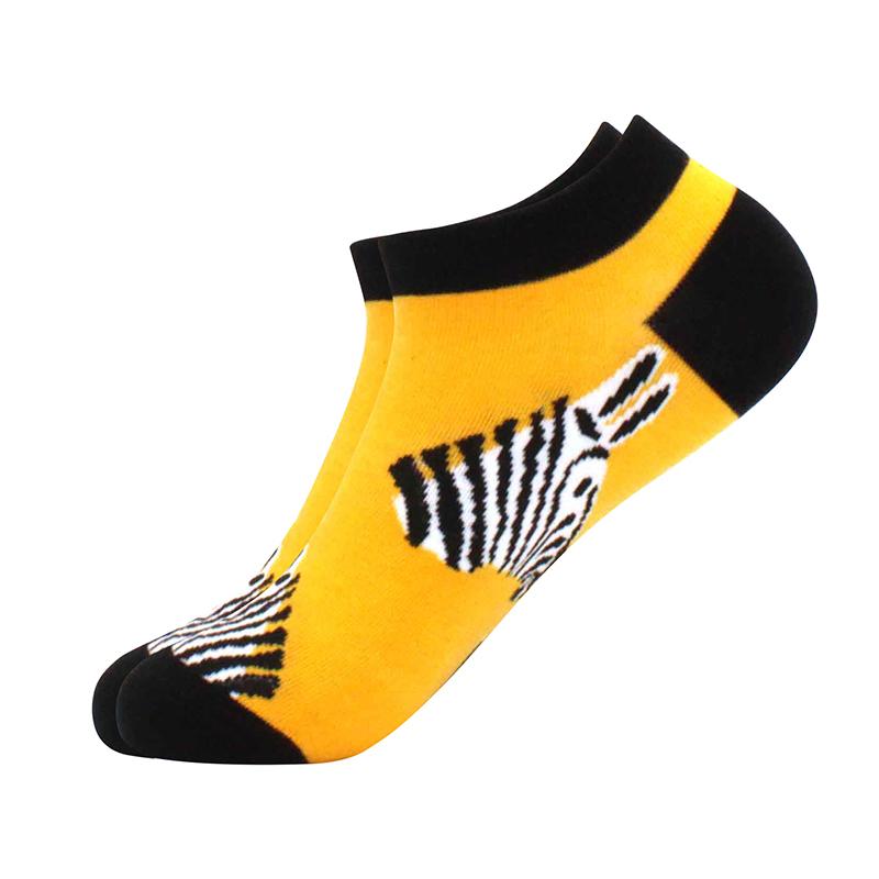 springtime Fashion Colorful Cotton Mens Socks Harajuku Stripe Art oil painting Animal Print Funny Happy Ankle Socks