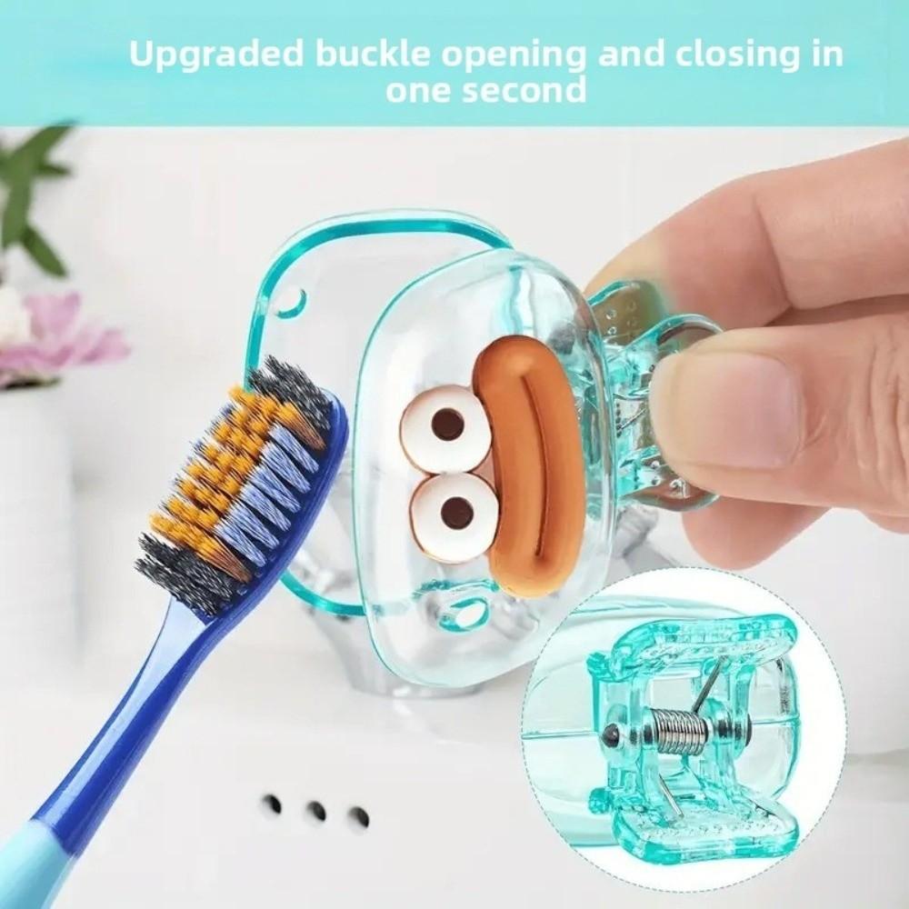 2pcs Portable Plastic Toothbrush Holder Protective Cute Toothbrush Head Cap Washable Durable Toothbrush Case Travel Use