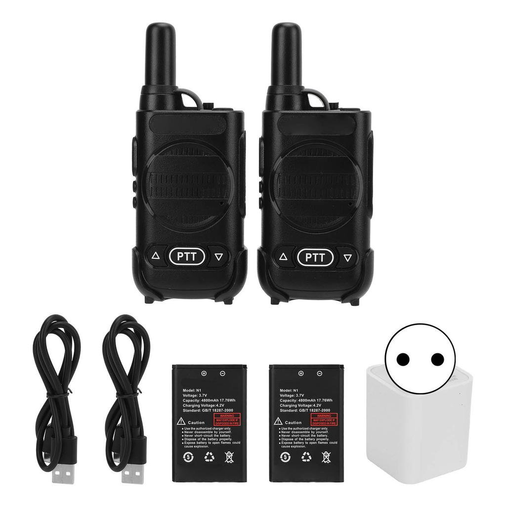 2 Pcs Mini Two Way Radio Handsfree Walkie Talkies  for Construction Site Hotel
