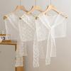 New Style Lace Triangular Binder Headscarf Beige French Farm Style Girl Korean Style Ins Style Lace-Up Hair Band Toe Cap