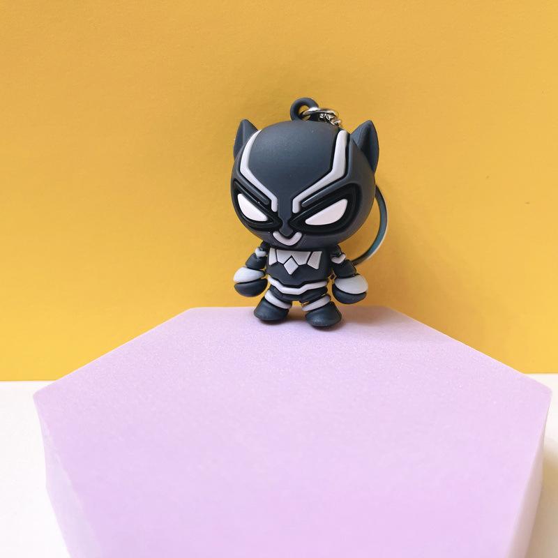 Marvel Superheroes Q Version: Captain America, Iron Man, Spider-Man, Batman Keychain
