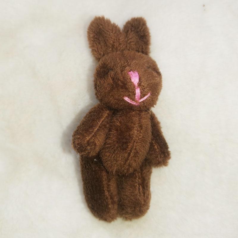 Mini Jointed Rabbit Pendant - 6cm Long-Haired Plush Toy for DIY Jewelry, Gift Boxes, Clothing Accessories