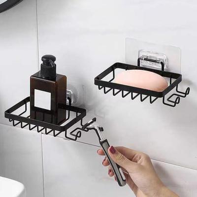 1/2Pcs Wand Halterung Seifenschale Seite Haken Schlag Kostenloser Hohl Edelstahl Dusche Seife Halter Container Box Saver küche Bad Lieferungen