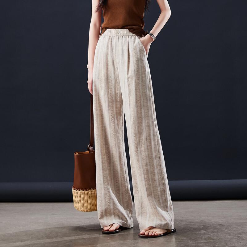 SOFSIL 2026 Summer Women s High-Waist Wide-Leg Casual Pants 29/XL