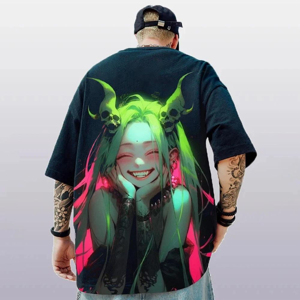 Summer Fashion Men's T-shirt 3D Anime Cartoon Printed Short Sleeve